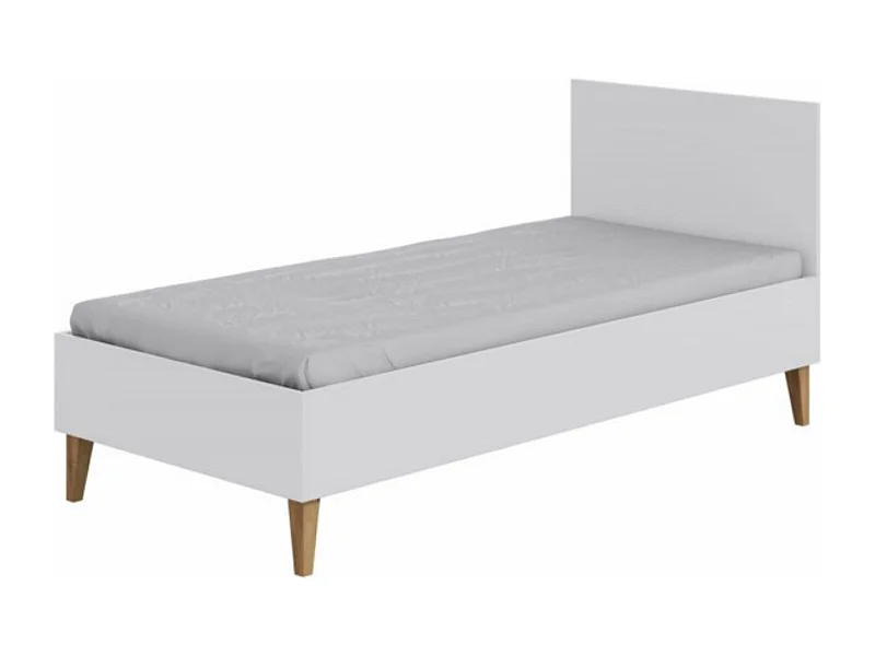 Wit kinderbed met eikenhouten poten Blanka 80x180 cm