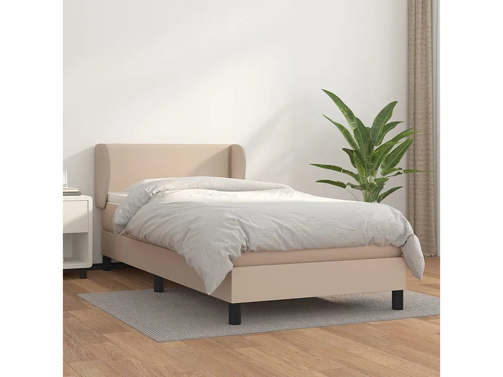 Lit à sommier tapissier avec matelas Cappuccino 80x200