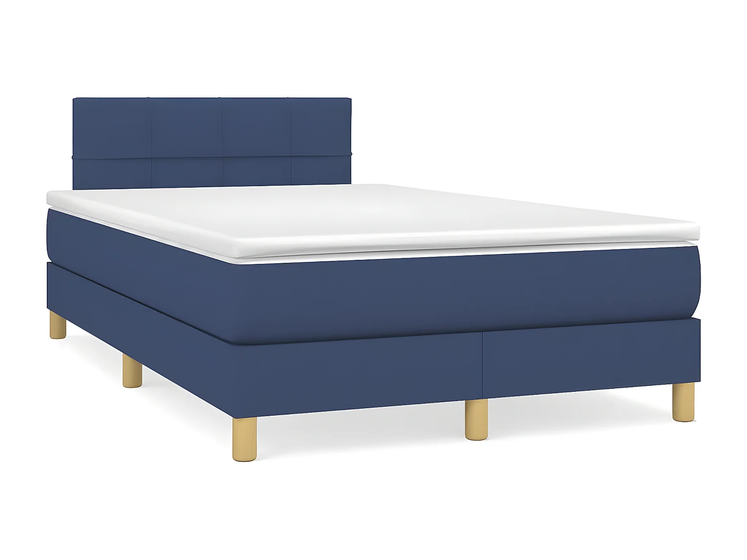 Lit à sommier tapissier avec matelas Bleu 120x200 Tissu