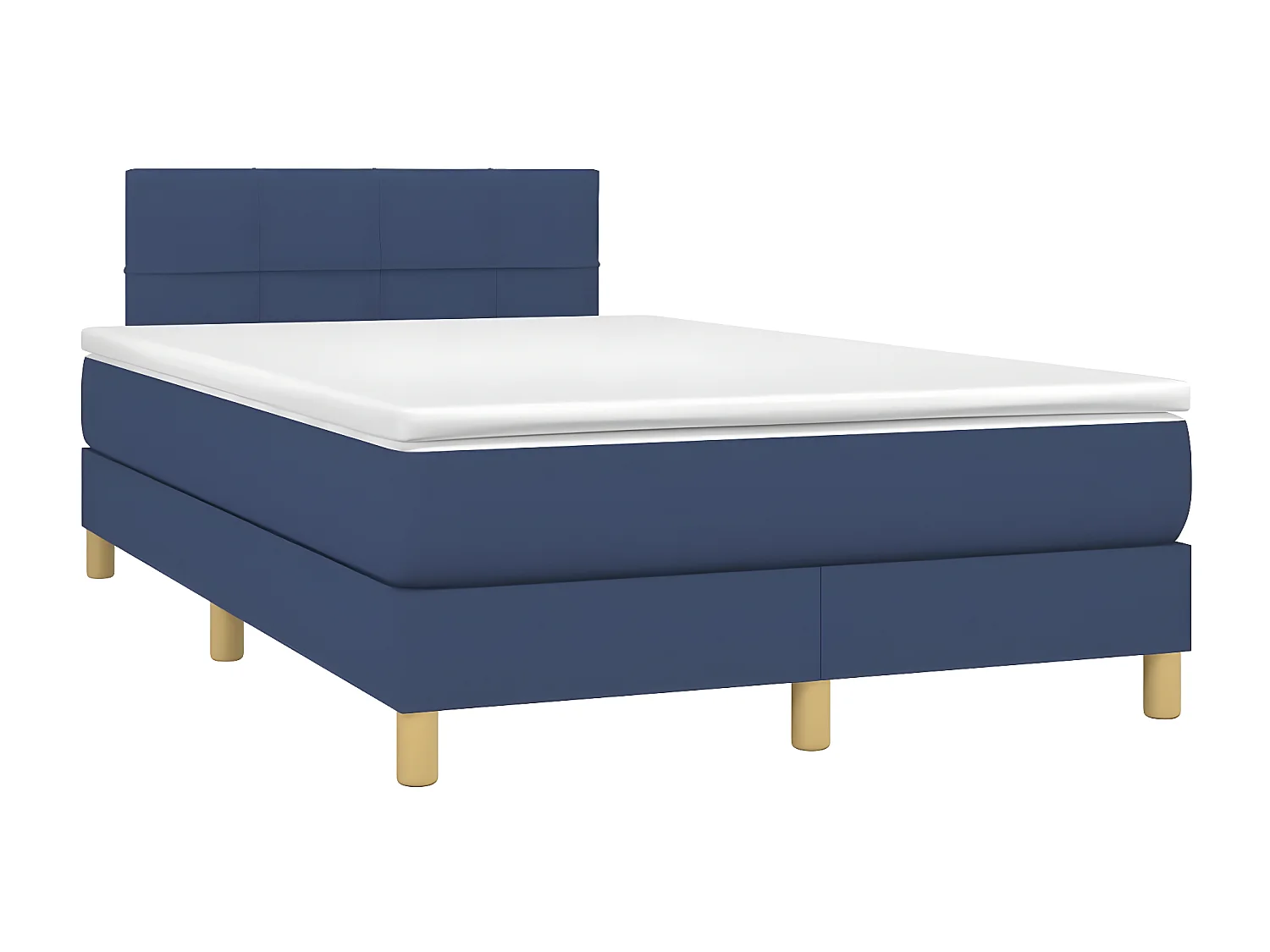 Lit à sommier tapissier avec matelas Bleu 120x200 Tissu