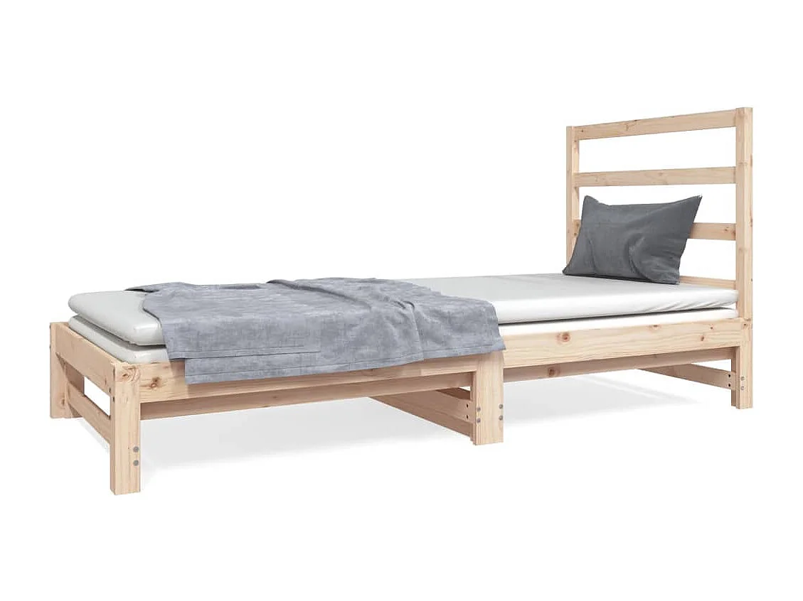 Lit coulissant 2x(90x190) cm Bois de pin massif 5