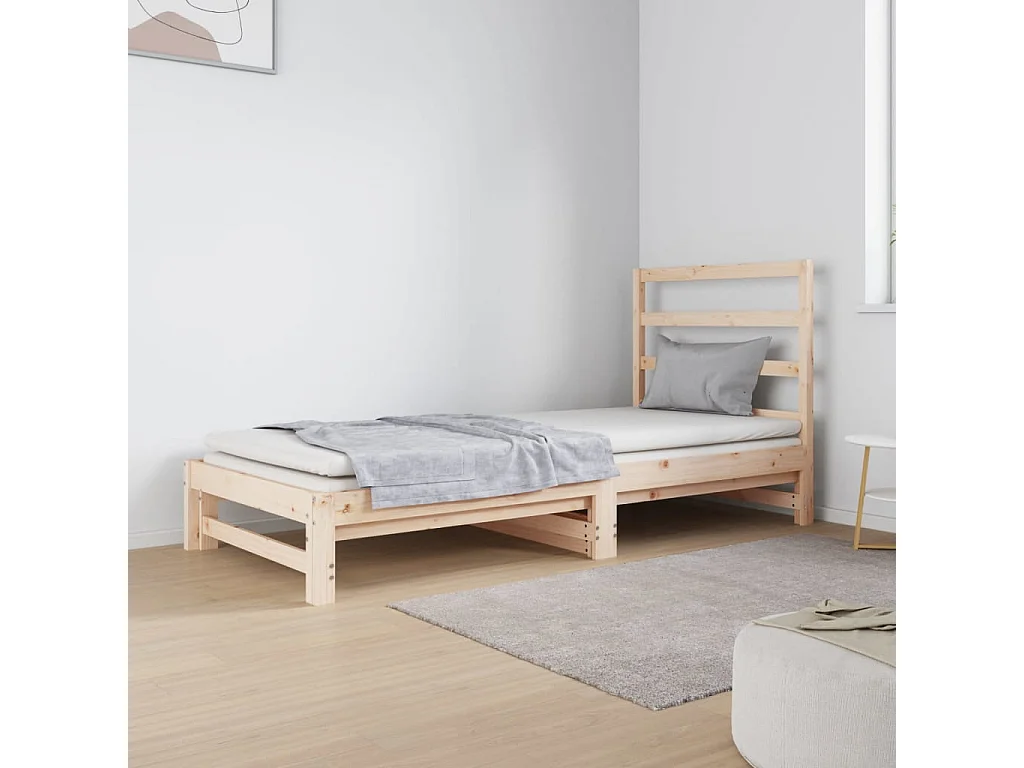 Lit coulissant 2x(90x190) cm Bois de pin massif 5