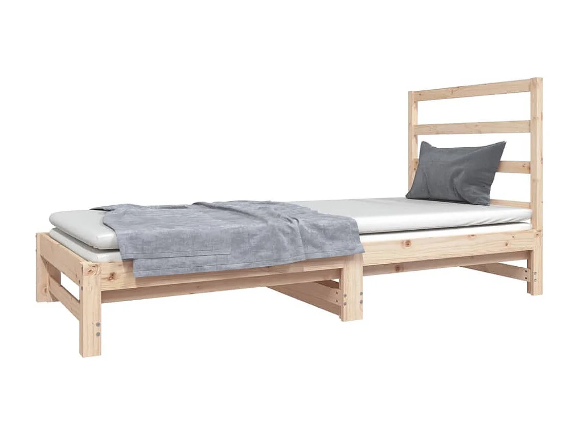 Lit coulissant 2x(90x190) cm Bois de pin massif 5