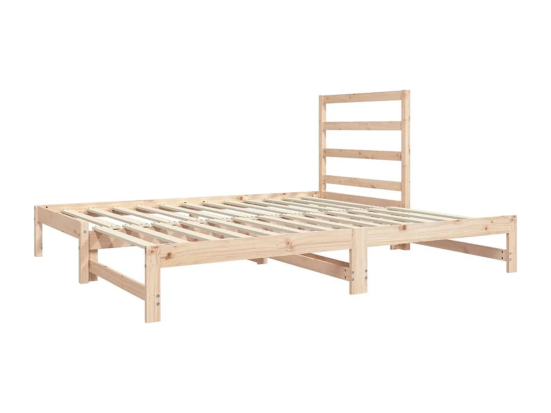 Lit coulissant 2x(90x190) cm Bois de pin massif 5