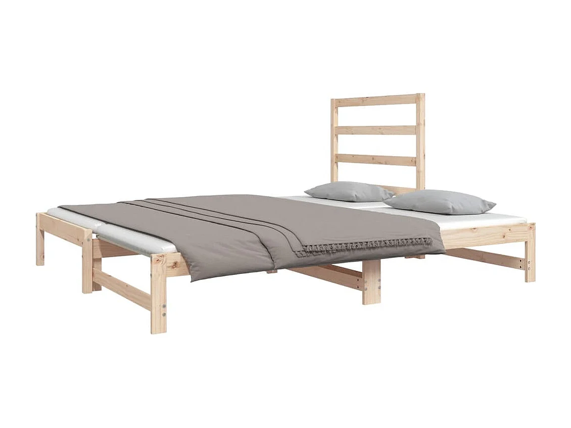 Lit coulissant 2x(90x190) cm Bois de pin massif 5