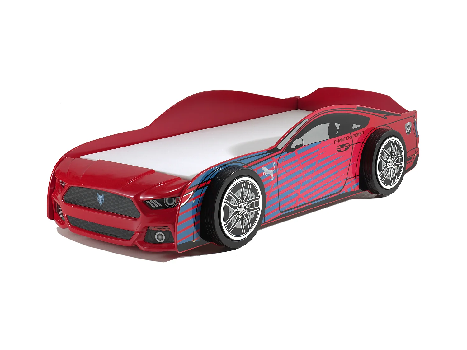 Pack - Lit Enfant & Matelas "Panther Power" 90x200cm Rouge