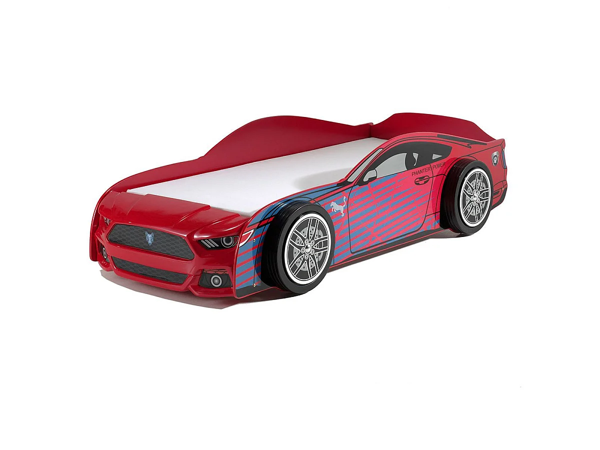 Pack - Lit Enfant & Matelas "Panther Power" 90x200cm Rouge