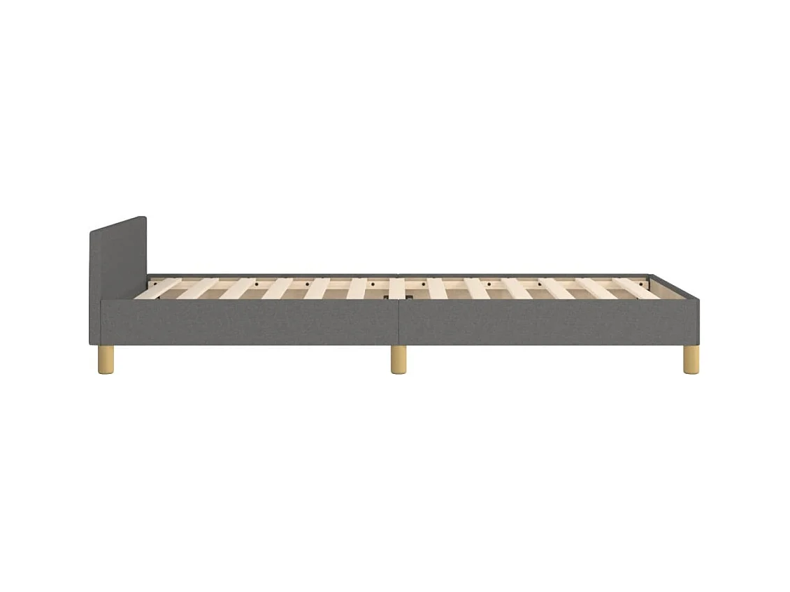 Estructura de cama con cabecero de tela gris oscuro 100x200 cm