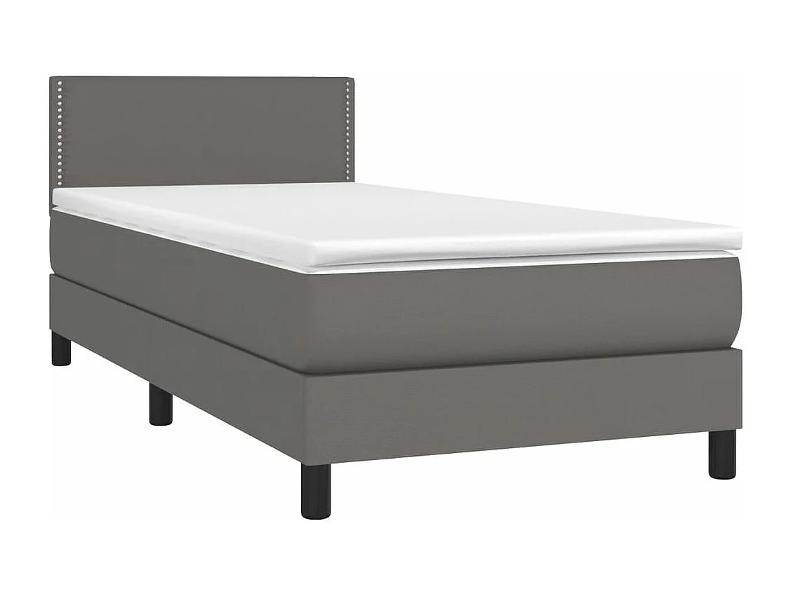 Lit à sommier tapissier avec matelas et LED Gris 80x200 Similicuir