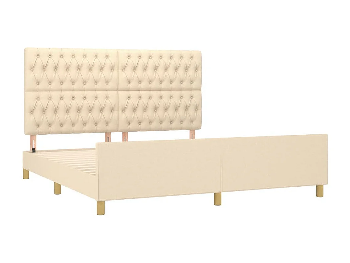 Lit avec tête de lit Crème 180x200 Tissu