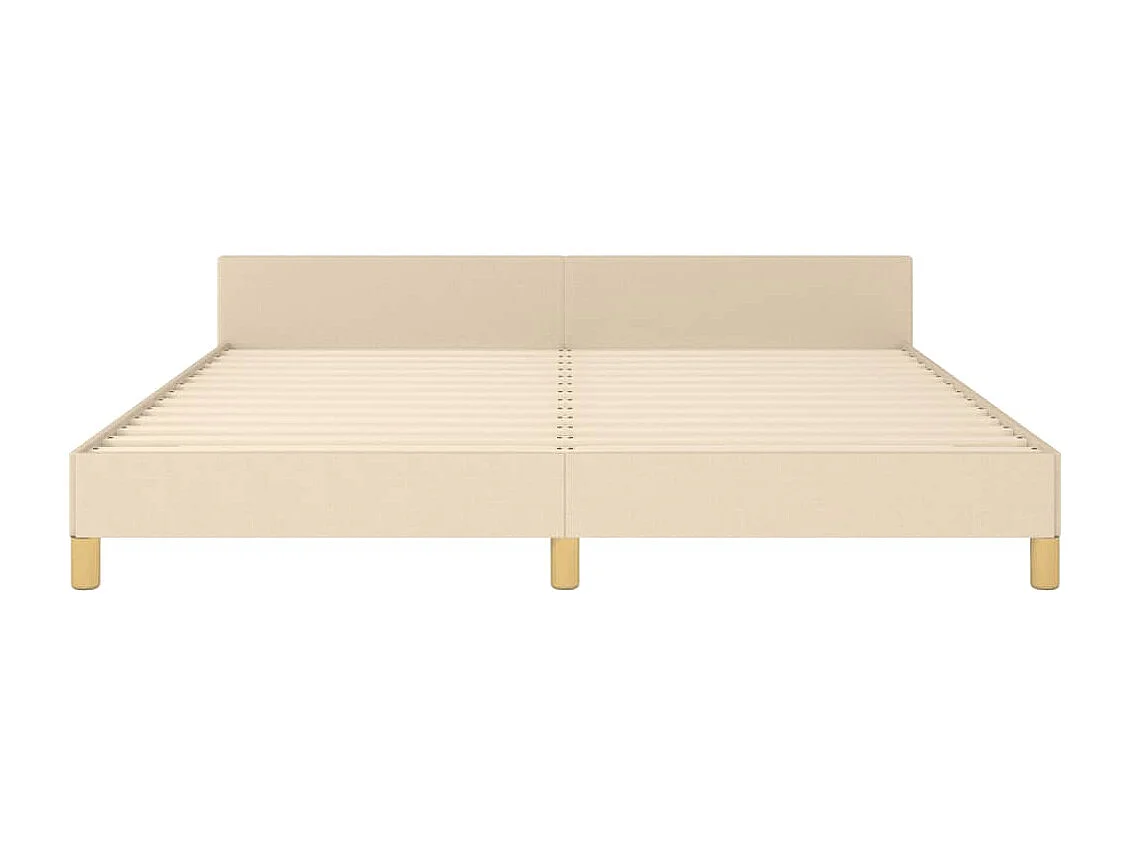Lit avec tête de lit Crème 180x200 Tissu