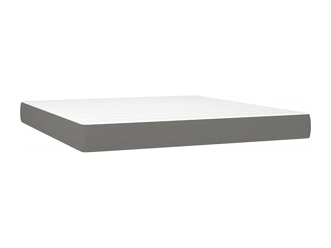 Lit à sommier tapissier avec matelas Gris foncé 160x200 Tissu 11