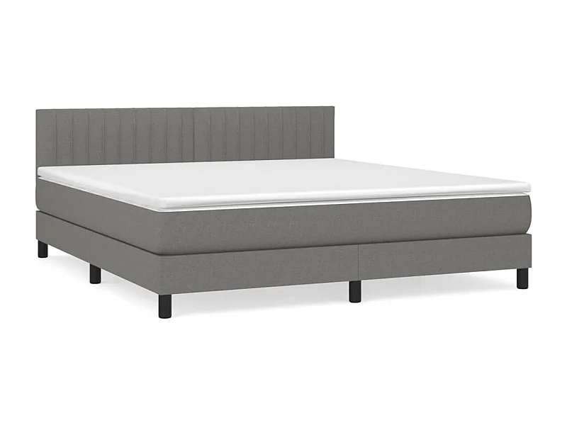 Lit à sommier tapissier avec matelas Gris foncé 160x200 Tissu 11