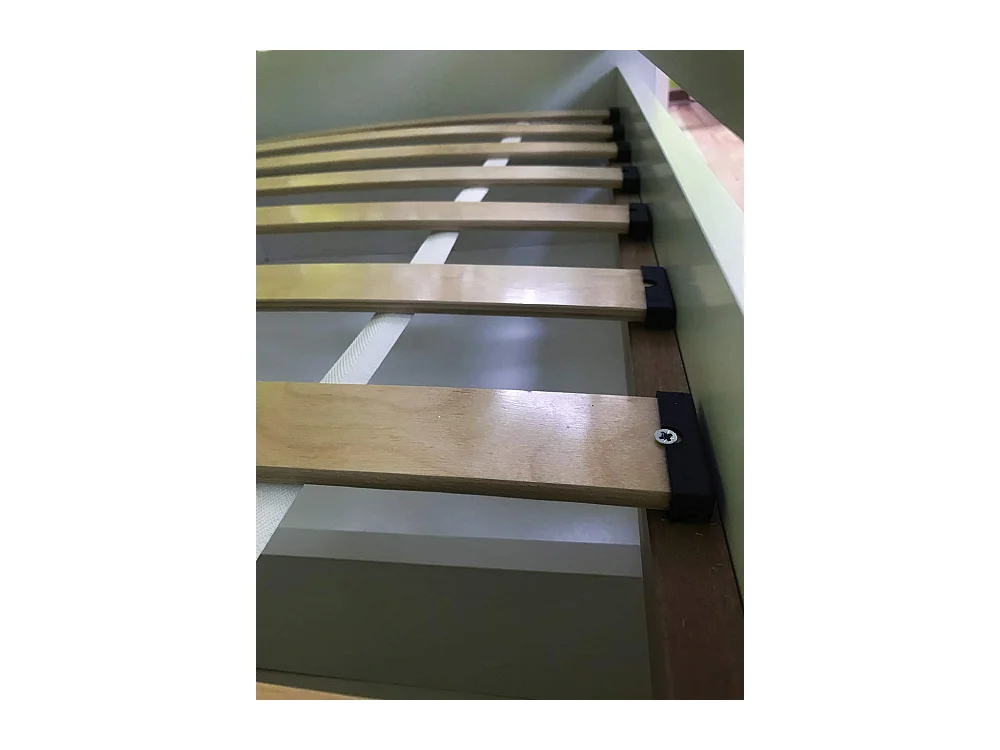Lit enfant vert avec sommiers et barrière de sécurité amovible Drimy-Matelas mousse-80x180-Tiroirs Avec tiroir