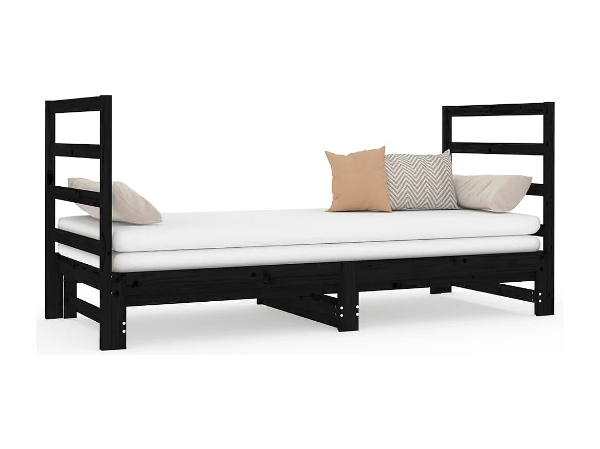 Lit coulissant 2x(90x190) cm Bois de pin massif 9