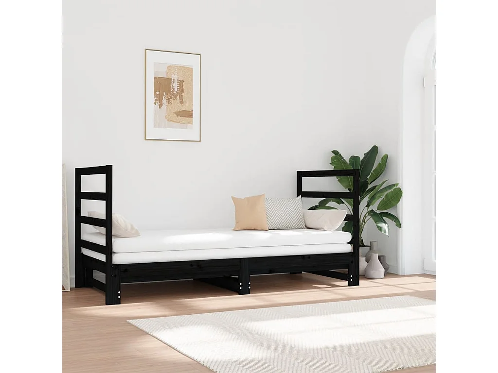 Lit coulissant 2x(90x190) cm Bois de pin massif 9