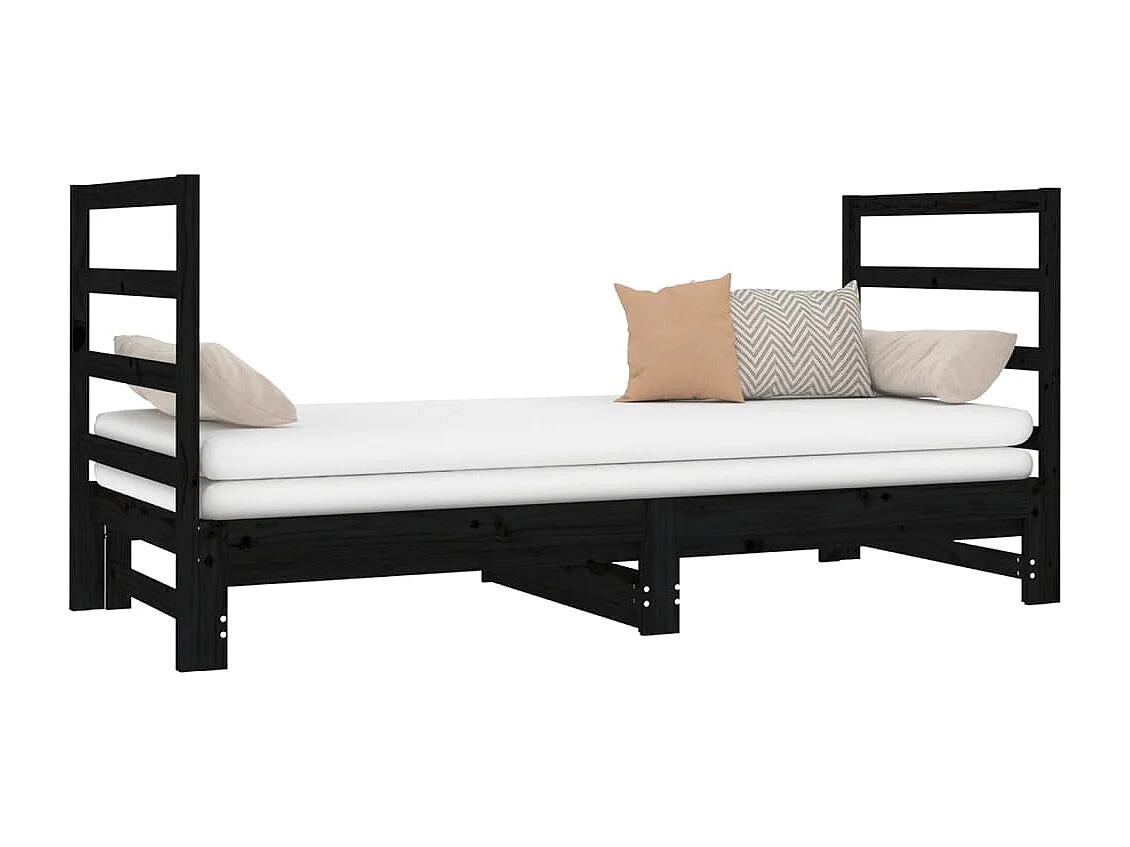 Lit coulissant 2x(90x190) cm Bois de pin massif 9