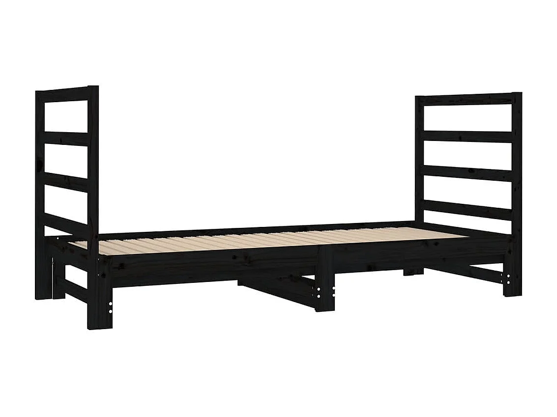 Lit coulissant 2x(90x190) cm Bois de pin massif 9