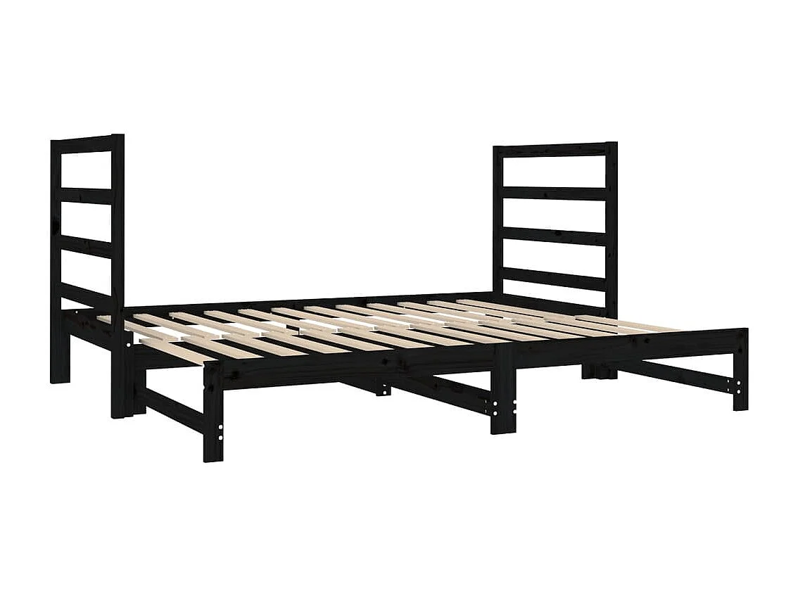 Lit coulissant 2x(90x190) cm Bois de pin massif 9