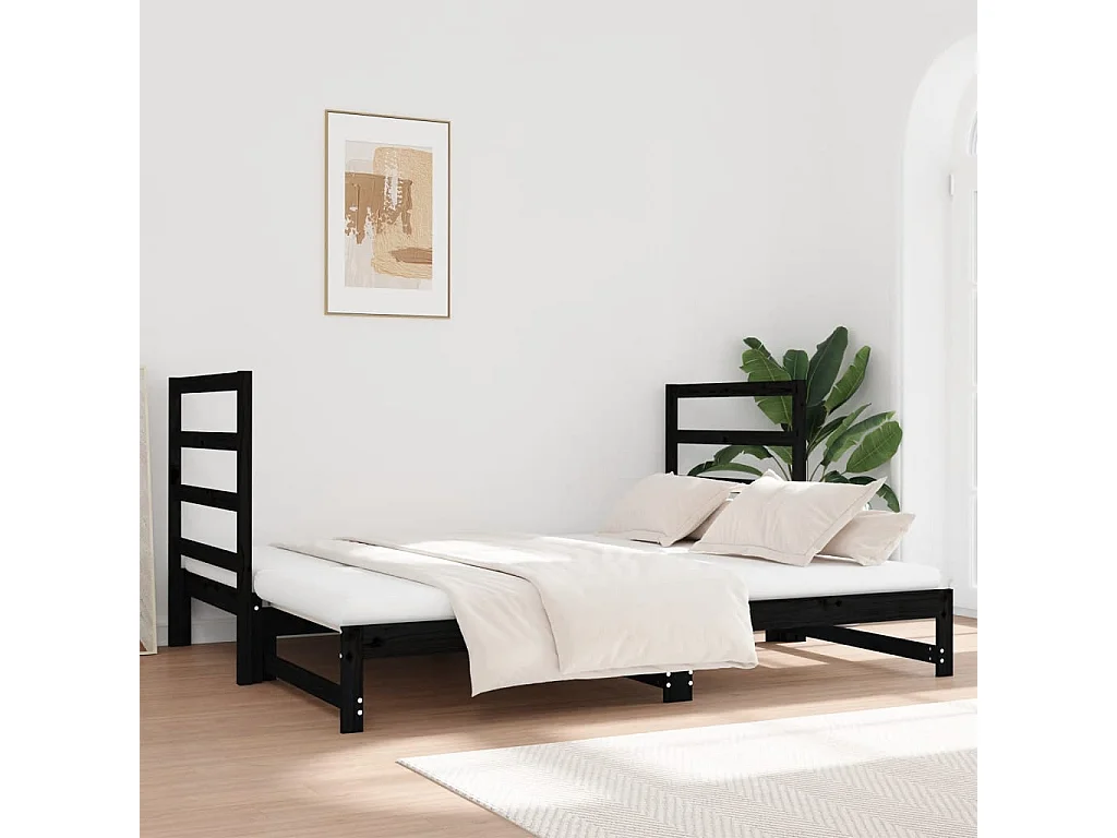 Lit coulissant 2x(90x190) cm Bois de pin massif 9