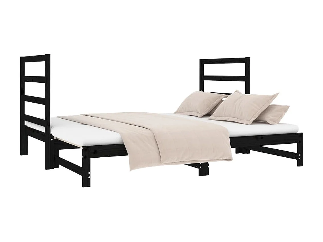 Lit coulissant 2x(90x190) cm Bois de pin massif 9