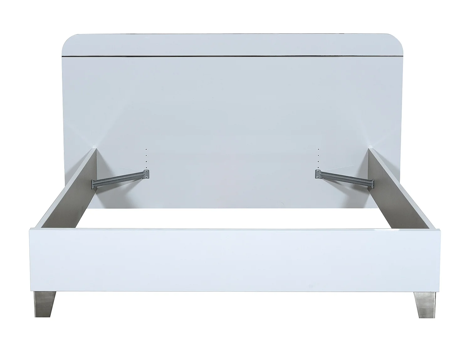 Lit adulte moderne bois laqué blanc brillant Best 160