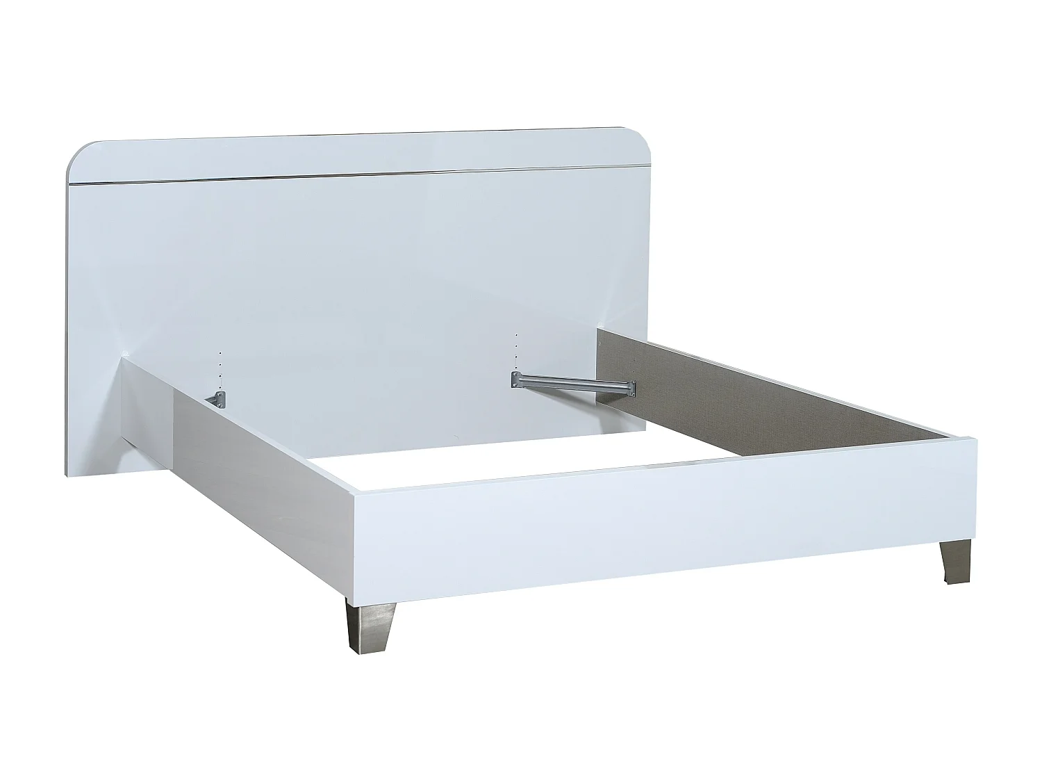 Lit adulte moderne bois laqué blanc brillant Best 160