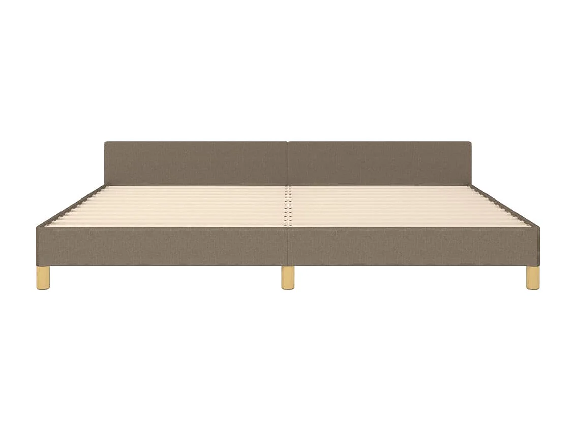 Lit avec tête de lit Taupe 200x200 Tissu 2