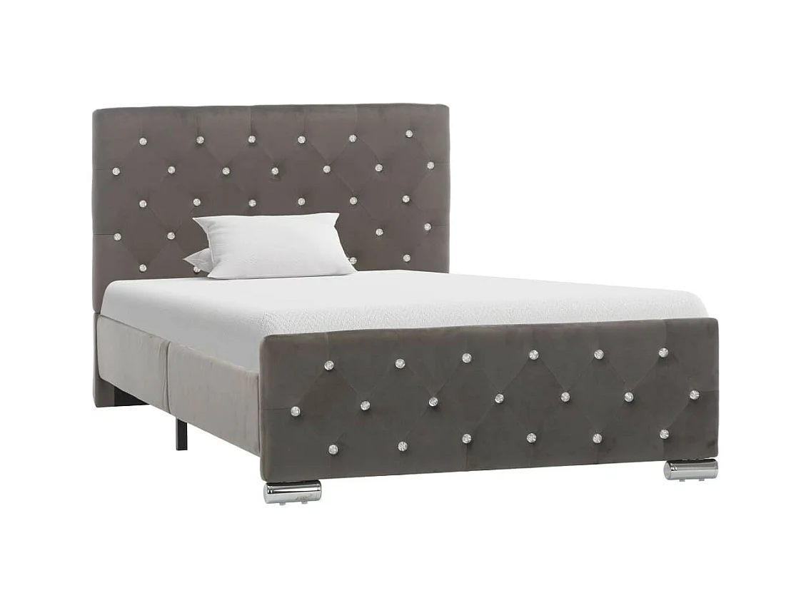 Lit Gris Tissu 100x200 2