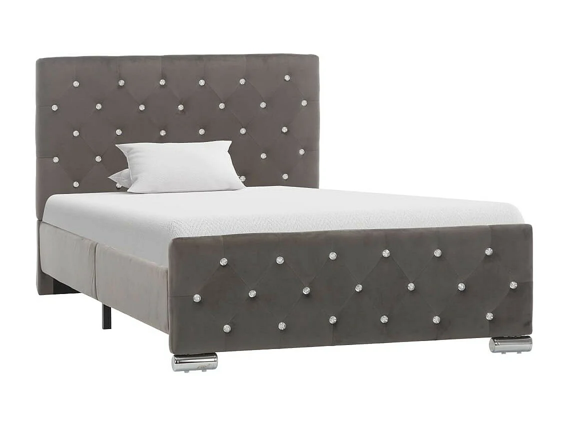 Lit Gris Tissu 100x200 2