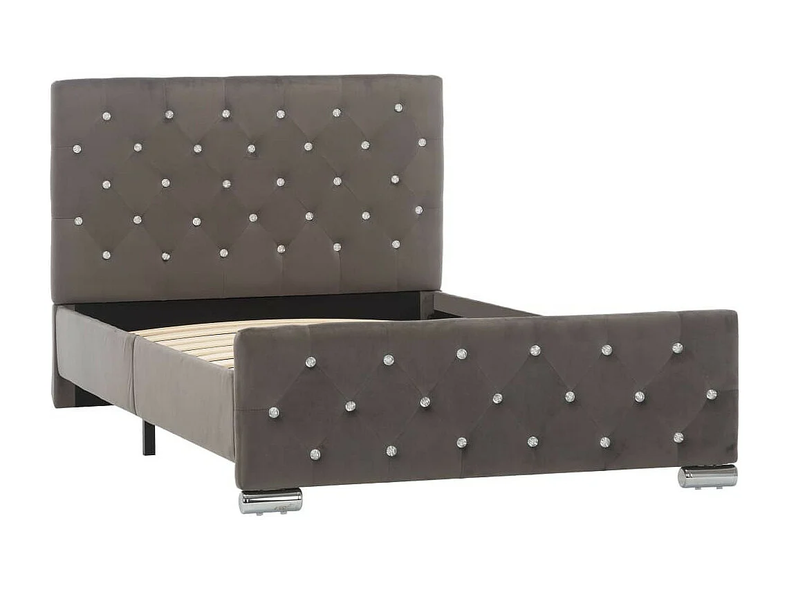 Lit Gris Tissu 100x200 2