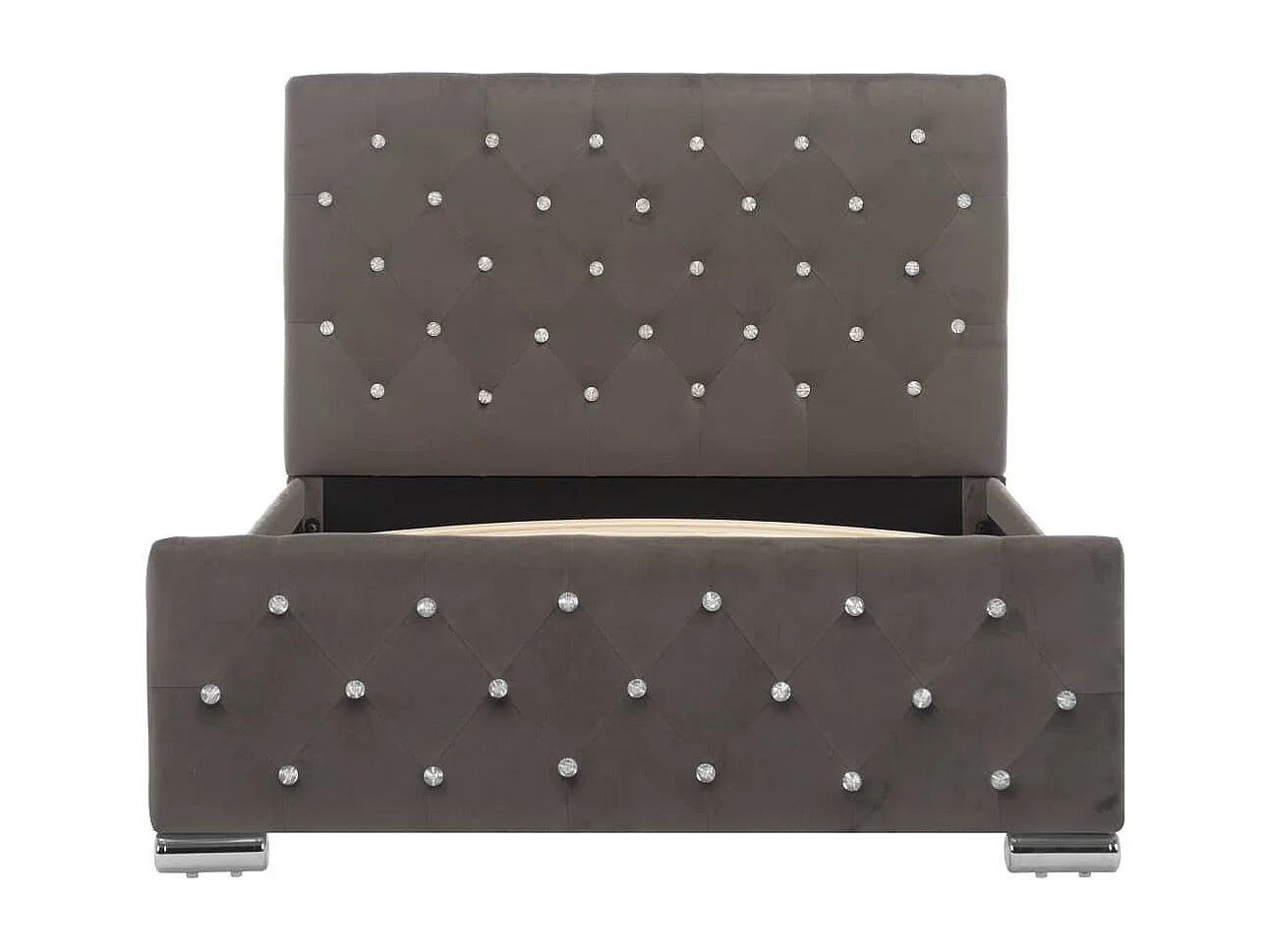 Lit Gris Tissu 100x200 2