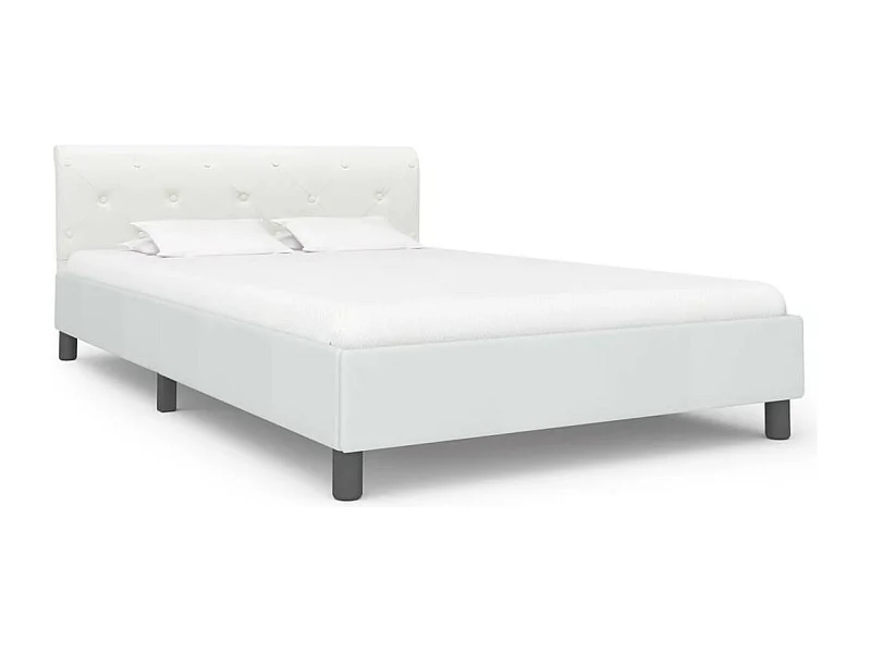 Lit Blanc Similicuir 140x200 3