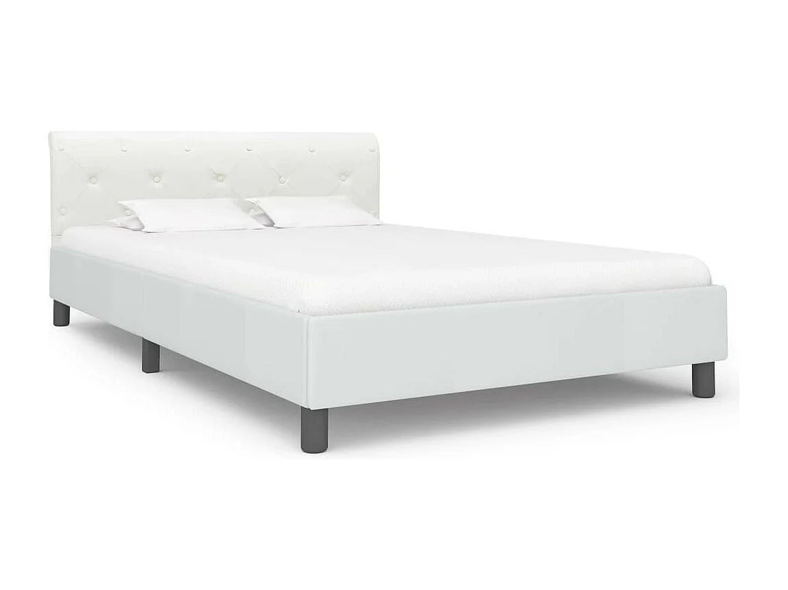 Lit Blanc Similicuir 140x200 3