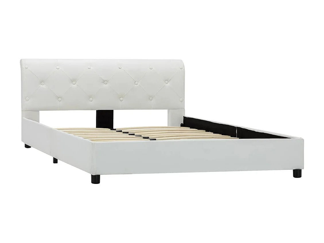 Lit Blanc Similicuir 140x200 3