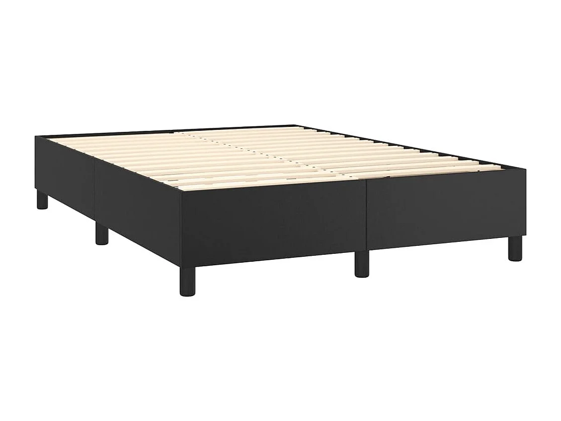 Lit à sommier tapissier avec matelas et LED Noir 140x190 Similicuir