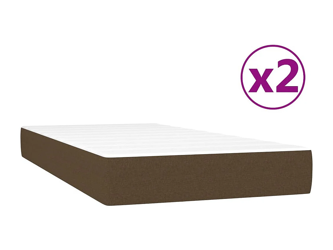 Lit à sommier tapissier avec matelas Marron foncé 200x200 13