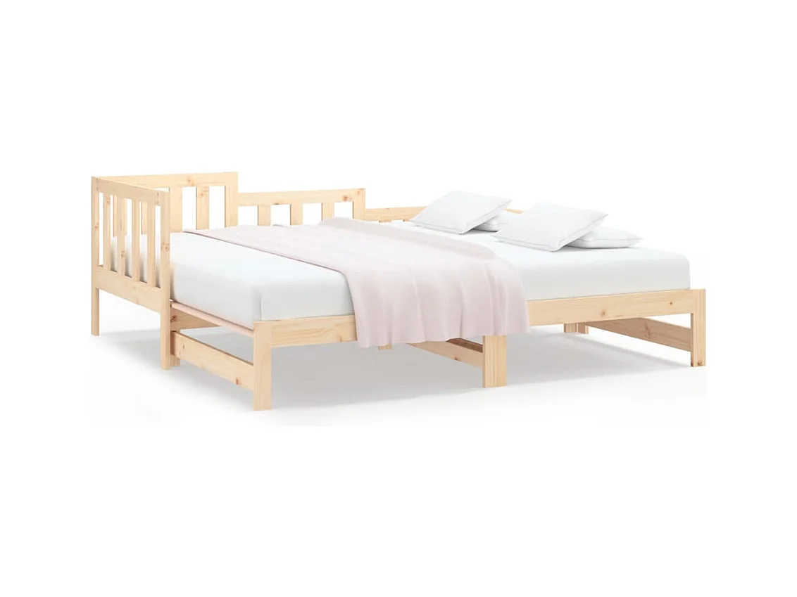 Lit coulissant 2x(80x200) cm Bois de pin massif