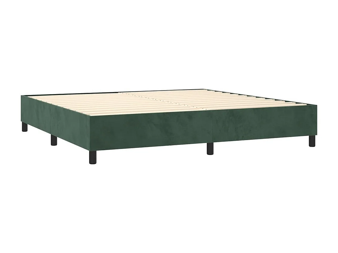 Lit à sommier tapissier et matelas Vert foncé 200x200 Velours 6