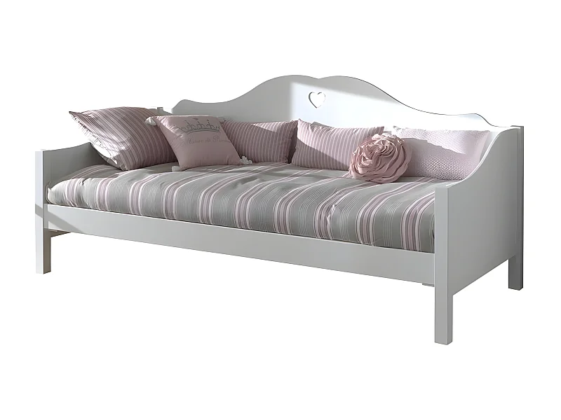 Lit Banquette Enfant "Amori" 90x200cm Blanc