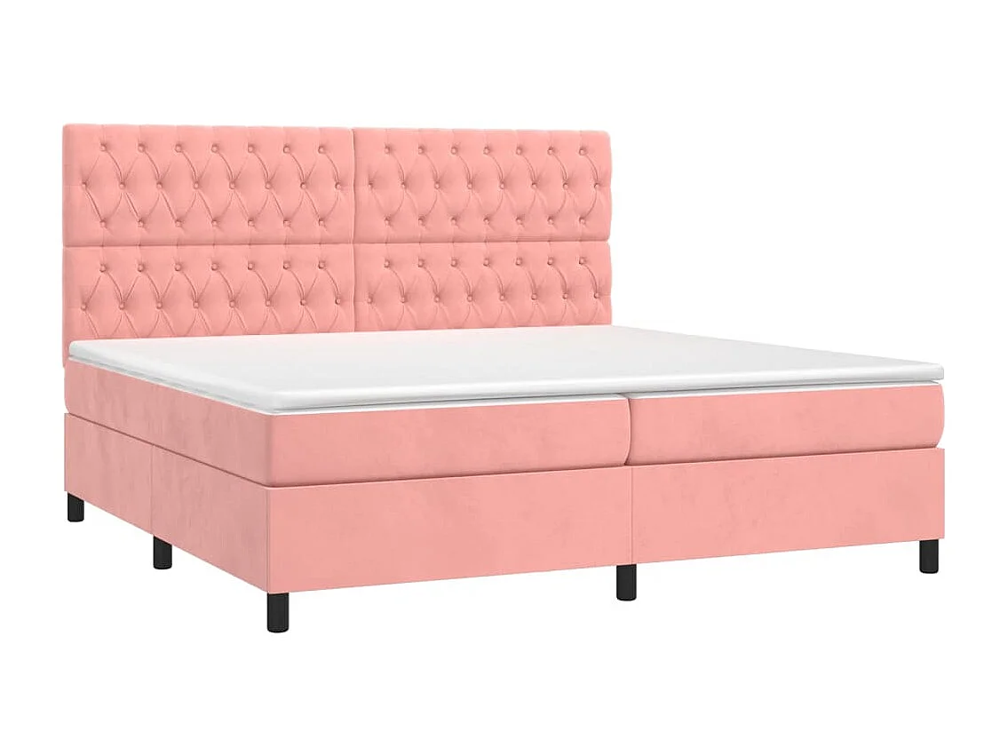 Lit à sommier tapissier avec matelas Rose 200x200 Velours 2