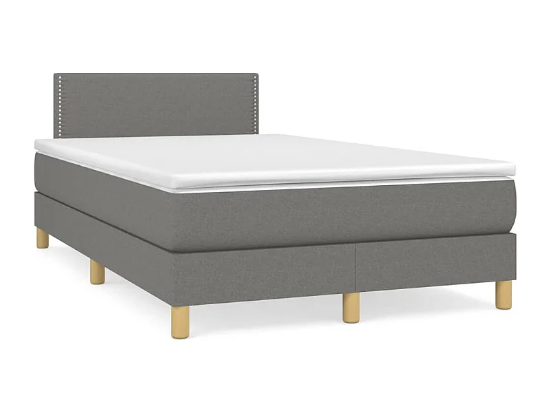 Lit à sommier tapissier avec matelas Gris foncé 120x200 Tissu 4