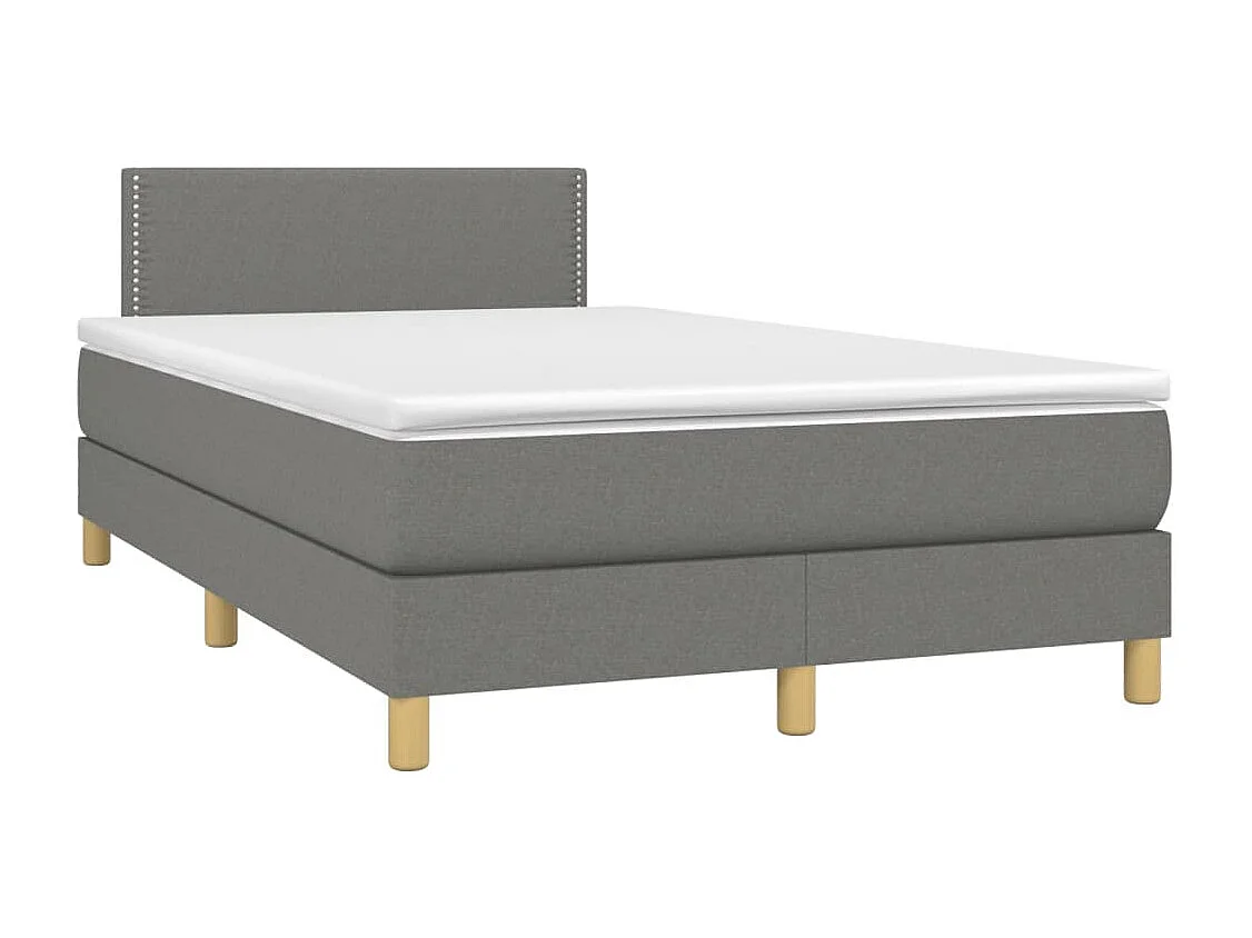 Lit à sommier tapissier avec matelas Gris foncé 120x200 Tissu 4