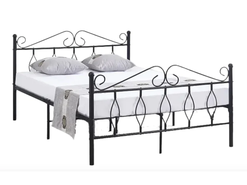 Lit métal Kym-Couleur Noir-160x200