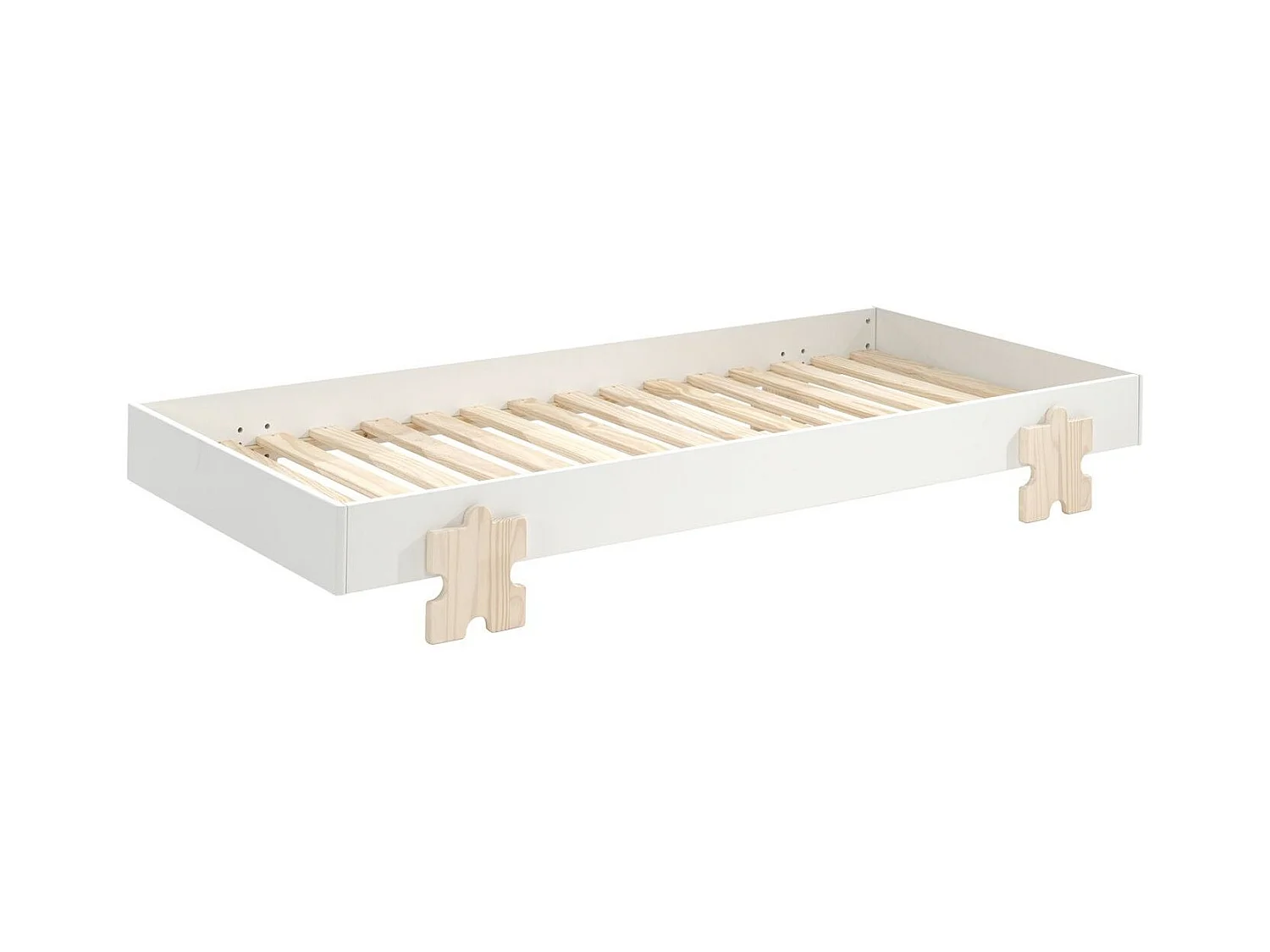 Lit Enfant en Bois "Modulo Puzzle" 90x200cm Blanc