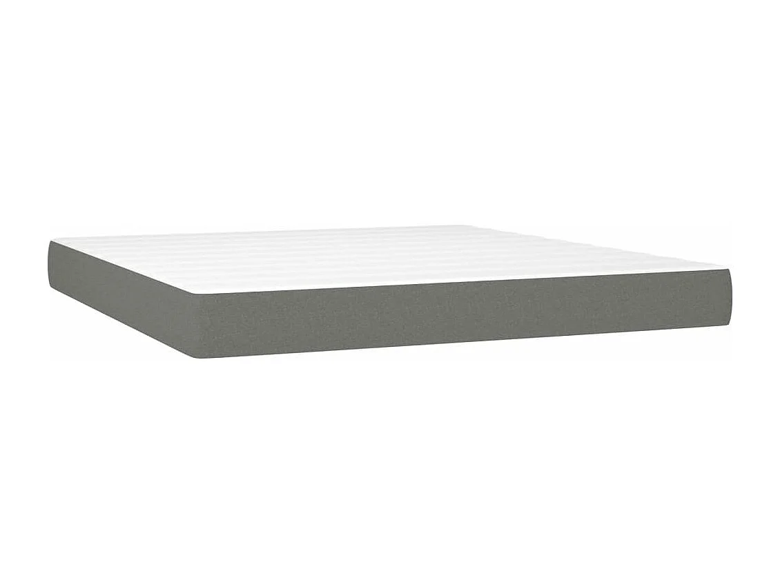 Lit à sommier tapissier avec matelas Gris foncé 160x200 Tissu 3