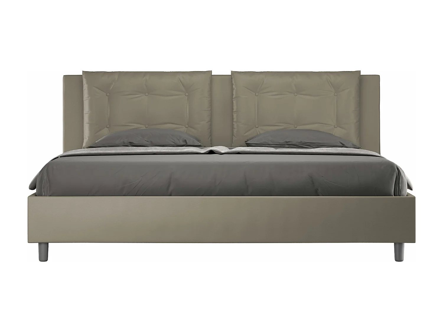 Lit king size avec sommier rembourrée 200x200 similicuir cappuccino Annalisa