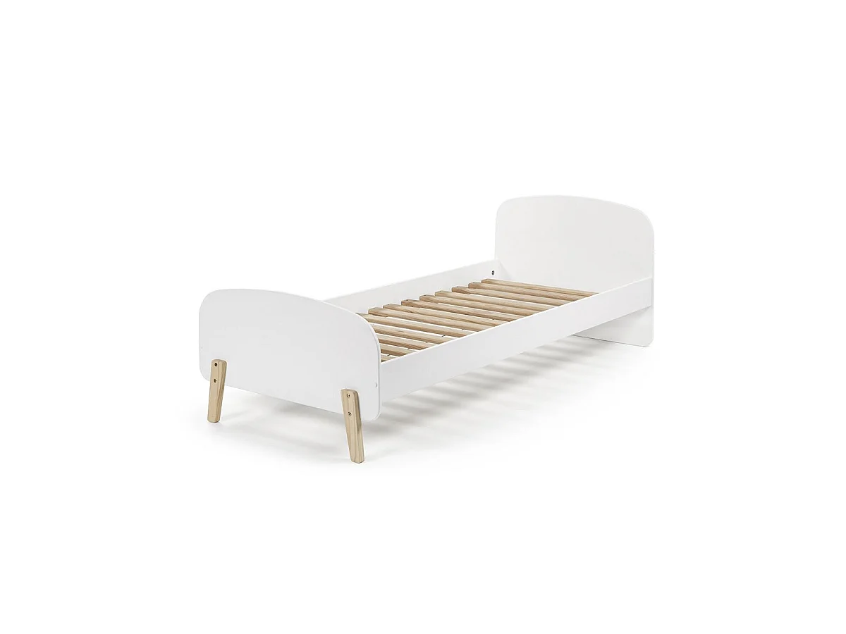 Lit Enfant avec Tiroir "Kiddy" 90x200cm Blanc & Naturel