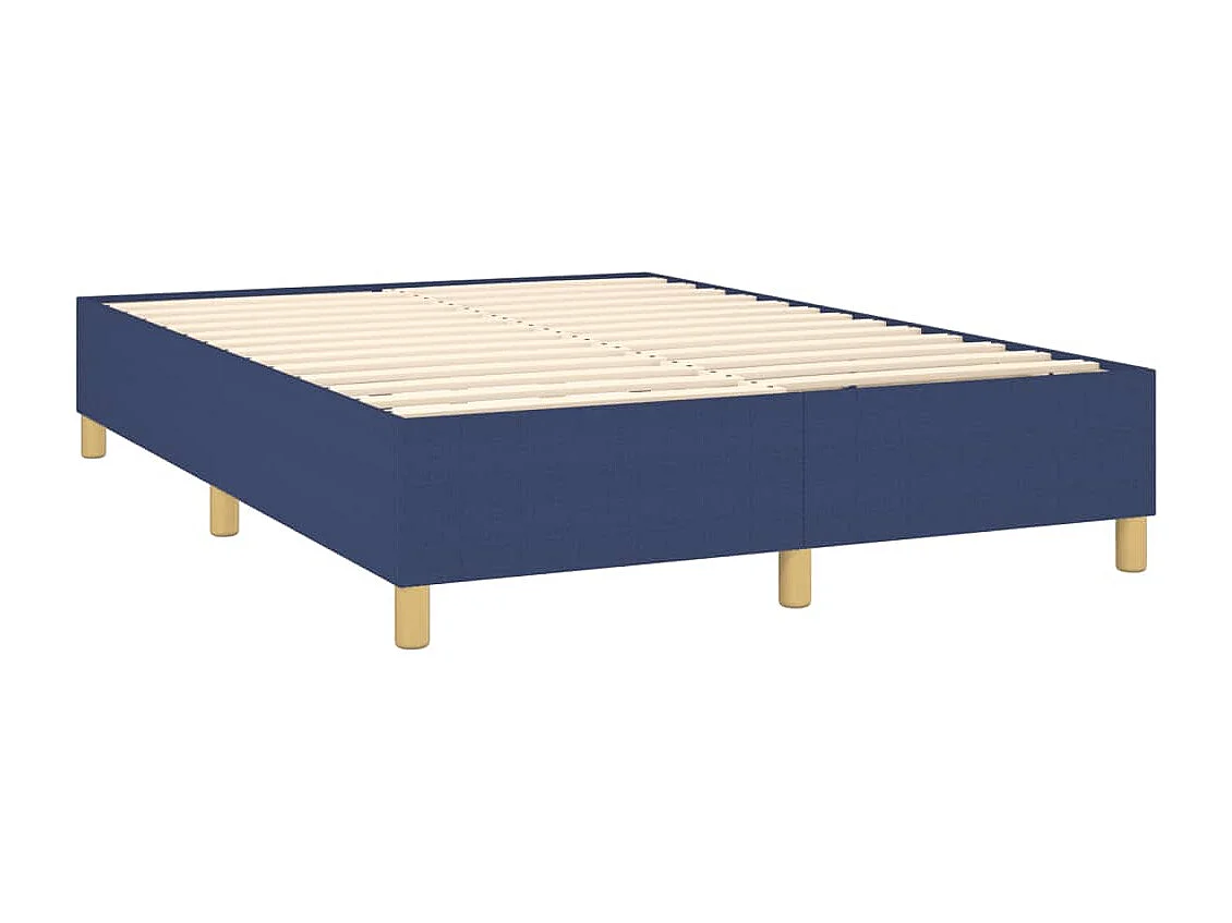 Lit à sommier tapissier avec matelas Bleu 140x200 Tissu 6