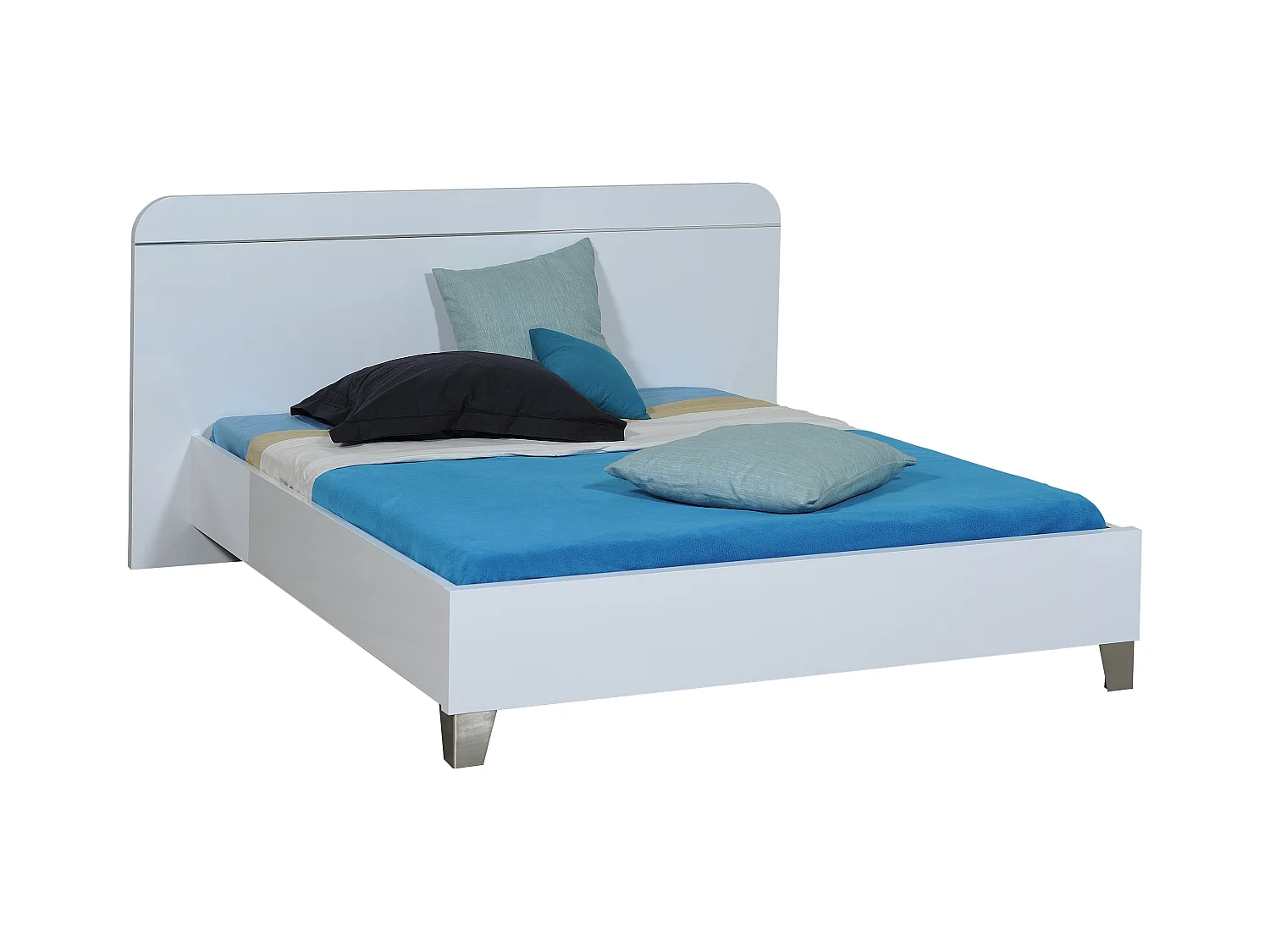 Lit adulte moderne bois laqué blanc Best 180